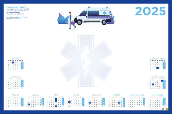 calendrier Sous-mains | Ambulance