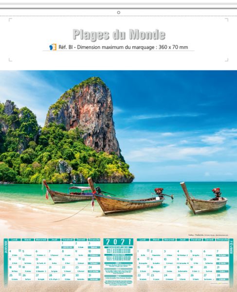 calendrier plage