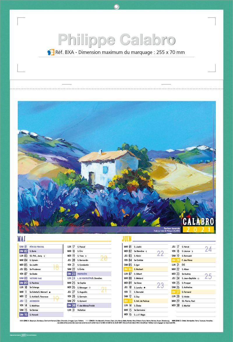 Calendrier Aquarelle Calendriers publicitaires
