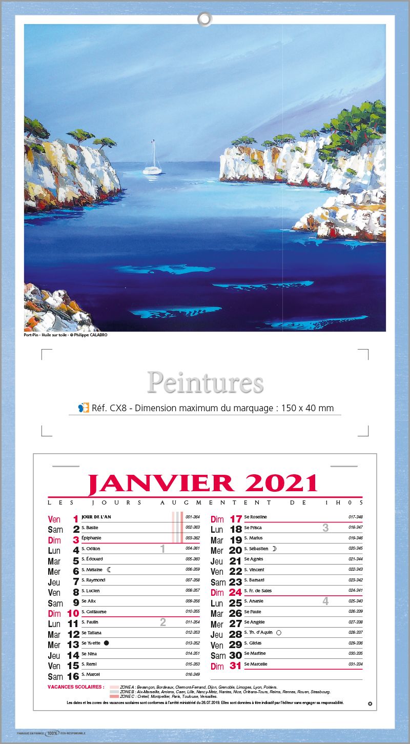 Bloc personnalise theo 240 x 410  Calendriers publicitaire bloc