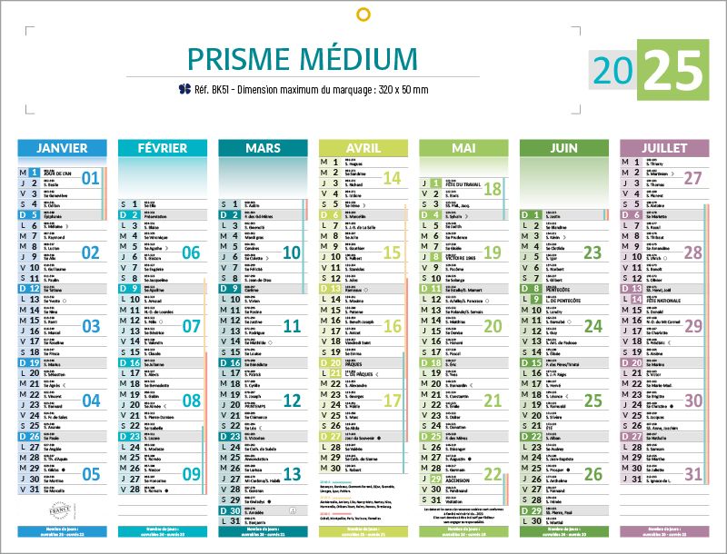 Calendrier Publicitaire Bancaire, Calendrier personnalisé