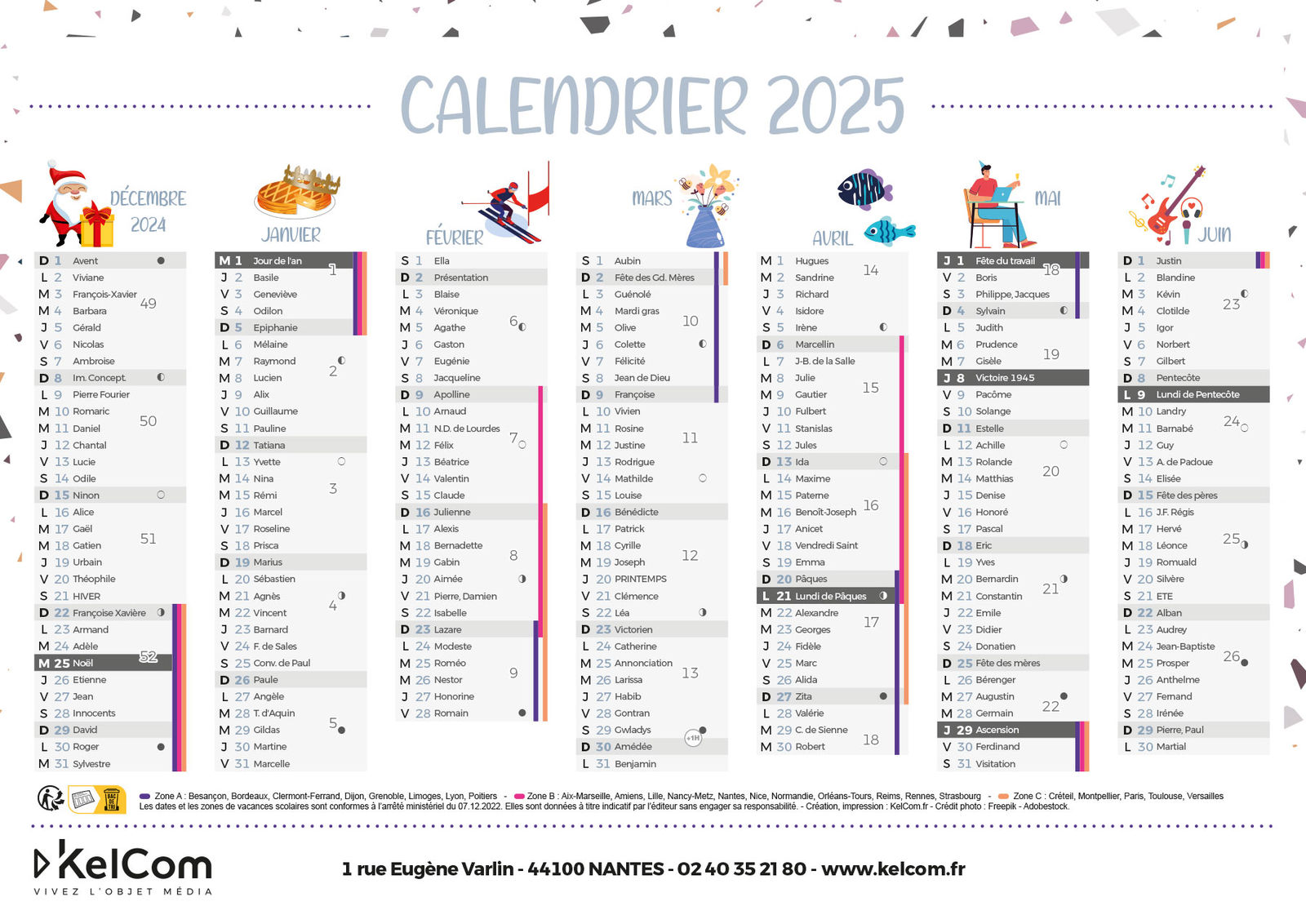 Calendrier 2024 Vertical à Personnaliser