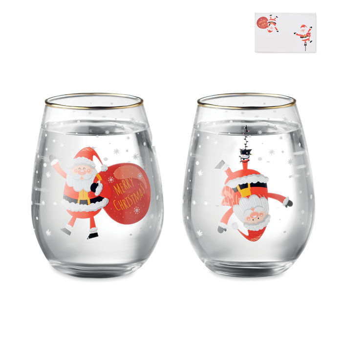 Lot De 2 Verres Noel Publicitaire - Noel, Lot personnalisé