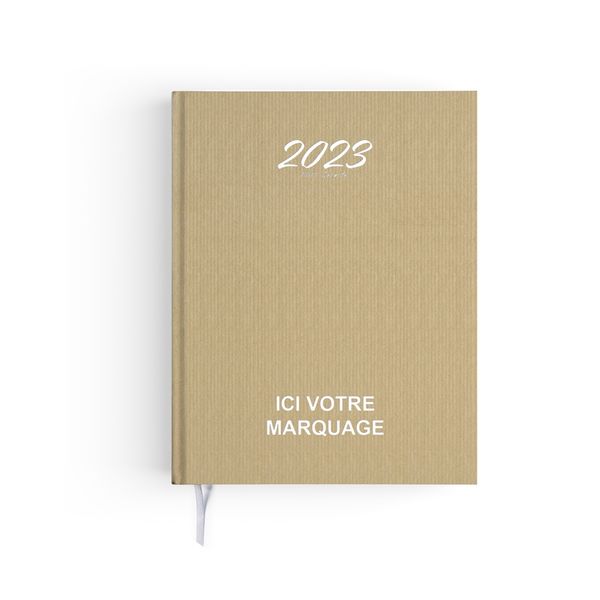 Agenda personnalisable 2024 emboite semainier kraft | 210 x 270 mm