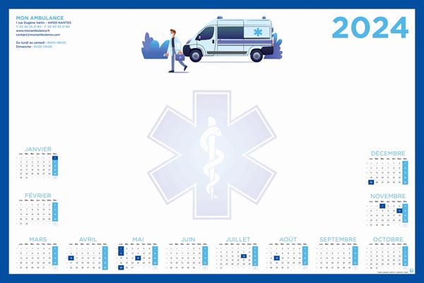 calendrier Sous-mains | Ambulance