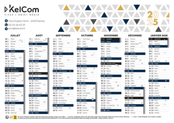 Mosaïque - Calendrier Personnalisé, Calendrier personnalisé