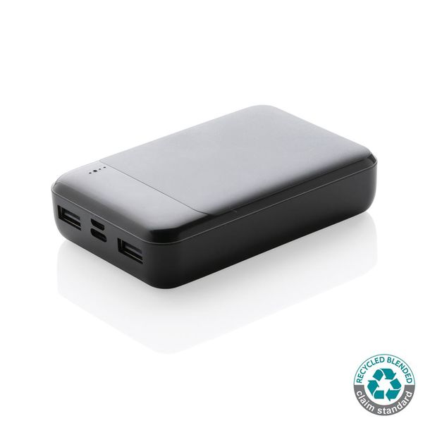 Batterie de secours publicitaire 10.000 mAh plastique recyclé RCS Black