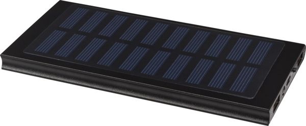 Batterie De Secours Solaire De 8000 Mah publicitaire | Linwood  Noir