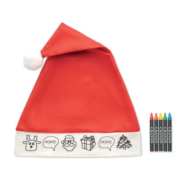 Bonnet de Noël à colorier publicitaire |Bono Paint Red
