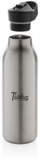 Bouteille 500 ml fliptop acier RCS Avira Ara personnalisée Argent