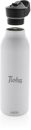 Bouteille 500 ml fliptop acier RCS Avira Ara personnalisée Blanc