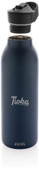 Bouteille 500 ml fliptop acier RCS Avira Ara personnalisée Bleu marine