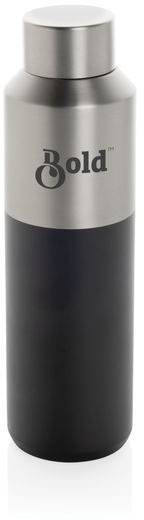 Bouteille 600 ml acier recyclé cert. RCS Fluid personnalisée Noir