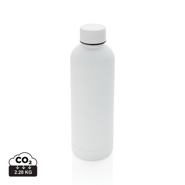 Bouteille isotherme 500ml en acier inoxydable recyclé RCS | Bouteille publicitaire Blanc