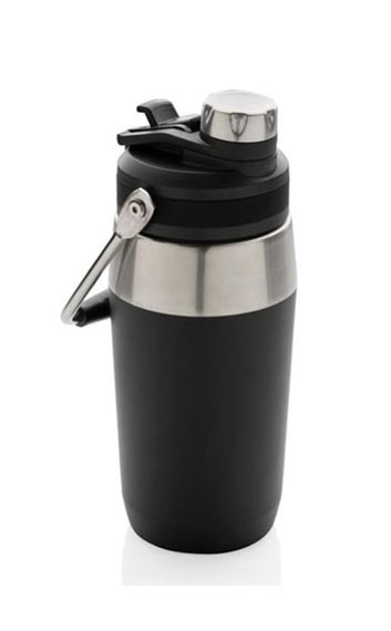 Bouteille personnalisée isotherme 500ml avec bouchon double fonction Black