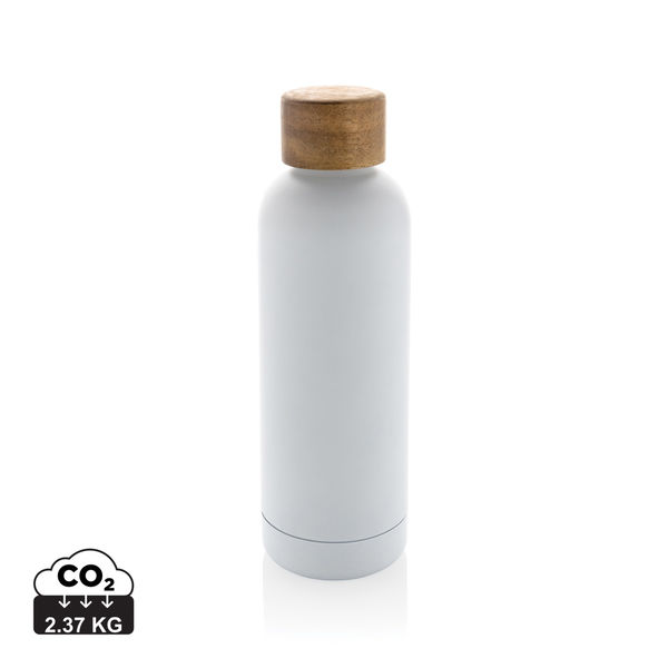 Bouteille acier inoxydable publicitaire | Wood Blanc