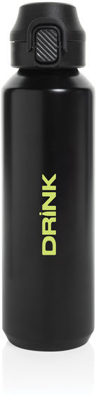 Bouteille sport 600 ml acier recyclé RCS Via publicitaire Noir