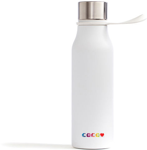 Bouteille Thermos 450 ml Lean publicitaire Blanc