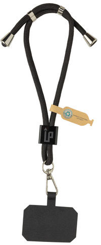 Bracelet téléphone réglable personnalisé en rPET recyclé CarryLoop Noir