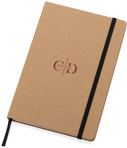 Cahier A5 kraft recyclé & pierre Craftstone personnalisable Marron