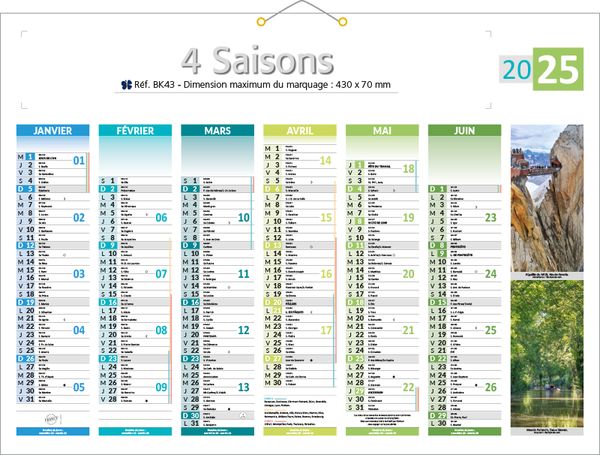 calendrier 4 saisons