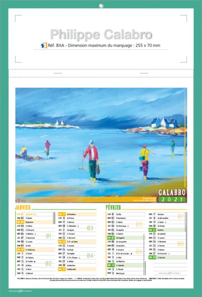 calendrier aquarelle