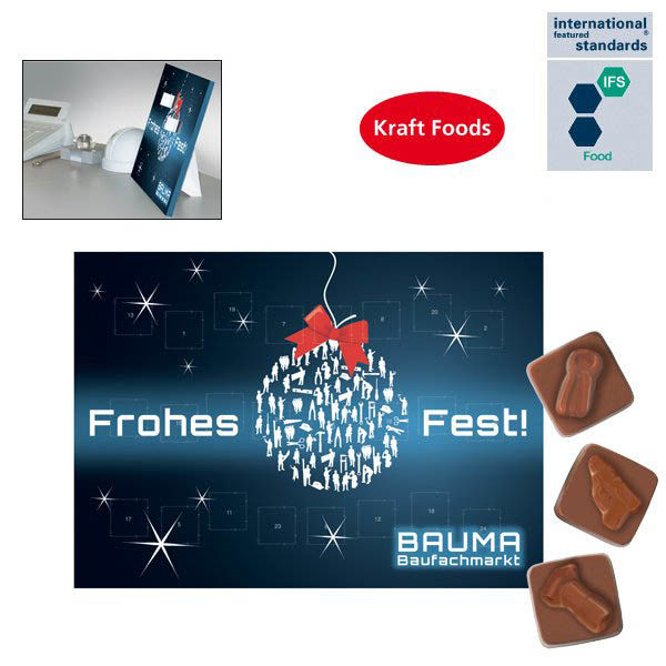 Calendrier de l'avent avec chocolats personnalisés