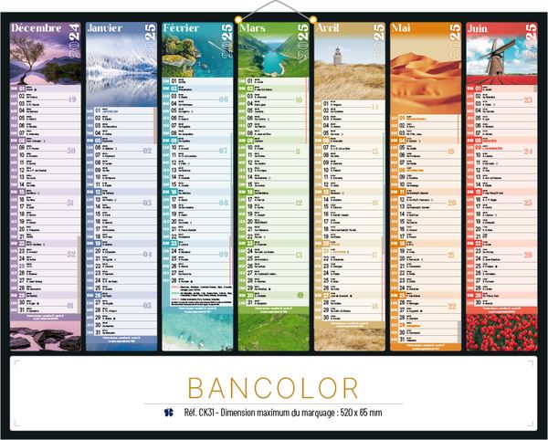 Calendrier bancaire publicitaire | Coloribanque