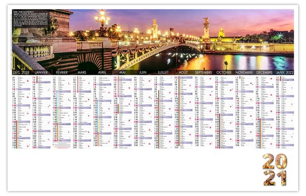 Calendrier bancaire publicitaire | Paris