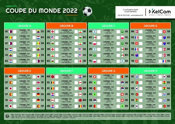 Calendrier des matchs personnalisé | Coupe du monde 2022 | KelCom 1