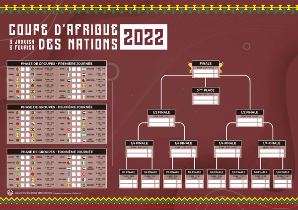 Calendrier Personnalisé Coupe d’Afrique des Nations|CAN 2022