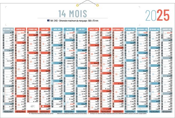 Calendrier publicitaire 14 mois | Calendrier 14 mois