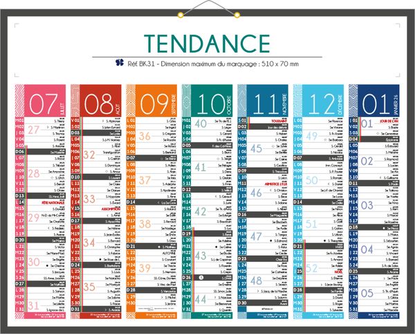 1 Agenda mural effaçable Calendrier mural planner vert 2024 (100,0