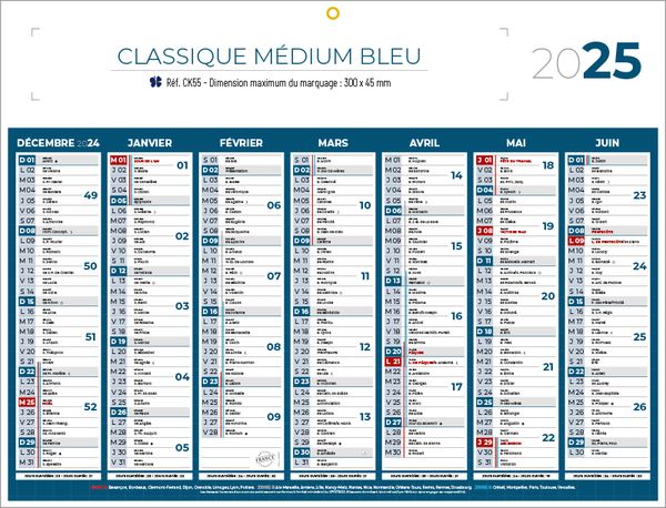 Calendrier publicitaire medium | Classique Medium