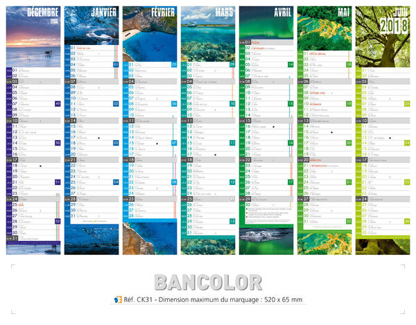 calendriers de banque 16 mois