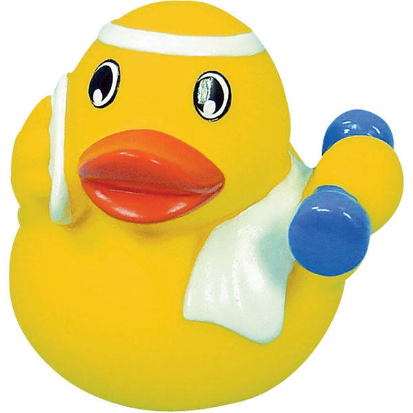 Canard en plastique personnalisé | Fitness Duck Jaune Blanc