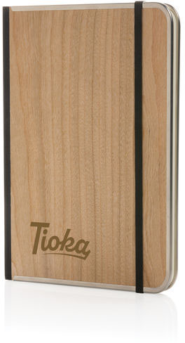 Carnet A5 couverture bois Treeline personnalisé Marron