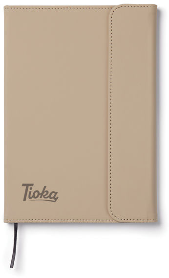 Carnet A5 papier & PU certifié GRS Baltimore personnalisable Beige chiné