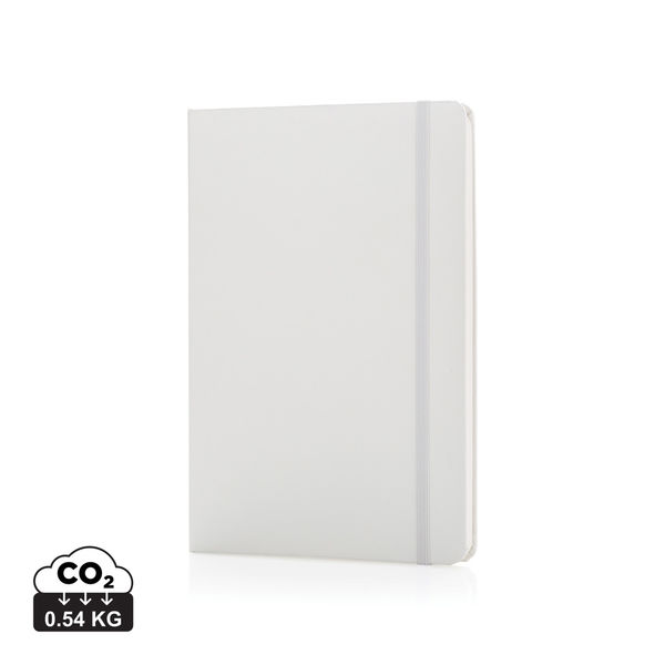 Carnet A5 couverture rigide publicitaire Blanc