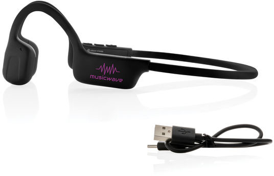 Casque audio plastique RCS Urban Vitamin Glendale personnalisé Noir