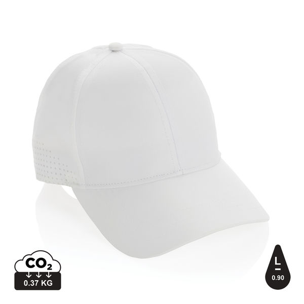 Casquette de sport 6 panneaux en rPET Impact AWARE™ | Casquette publicitaire Blanc