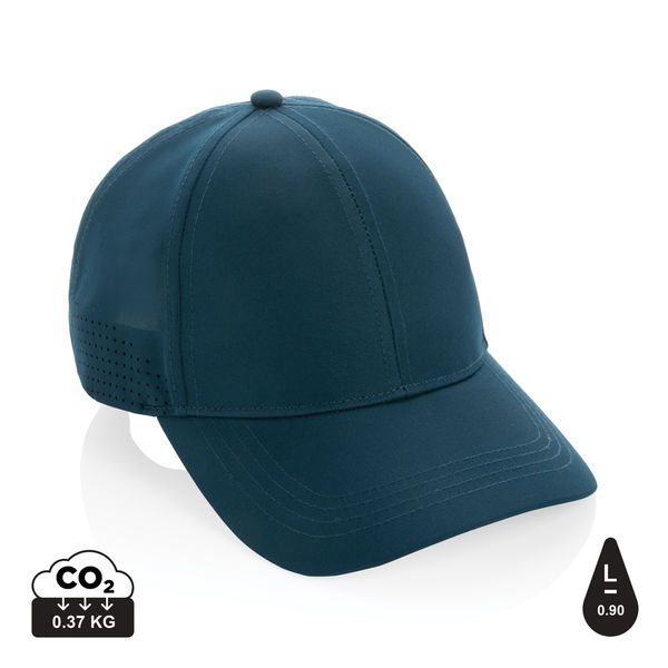 Casquette de sport 6 panneaux en rPET Impact AWARE™ | Casquette publicitaire Bleu marine