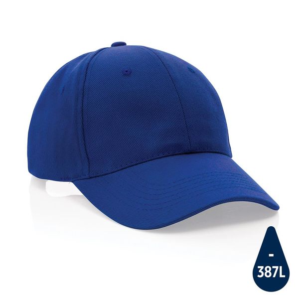 Casquette personnalisée 6 panneaux en coton recyclé 280gr Impact Blue