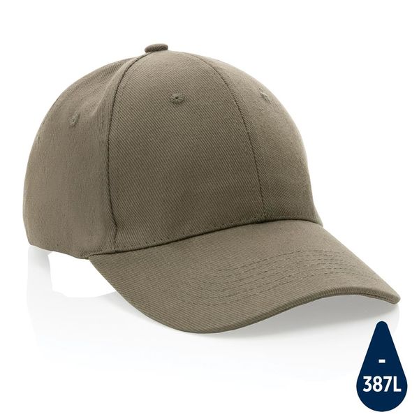 Casquette personnalisée 6 panneaux en coton recyclé 280gr Impact Green