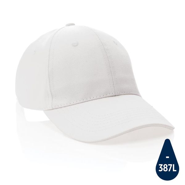 Casquette personnalisée 6 panneaux en coton recyclé 280gr Impact White