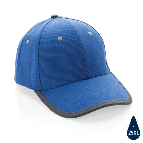 Casquette publicitaire contraste 6 panneaux coton recyclé Impact AWARE™ Blue