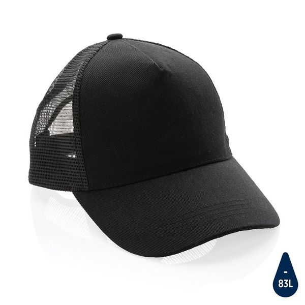 Casquette de routier publicitaire 5 panneaux coton recyclé Impact AWARE™ Black