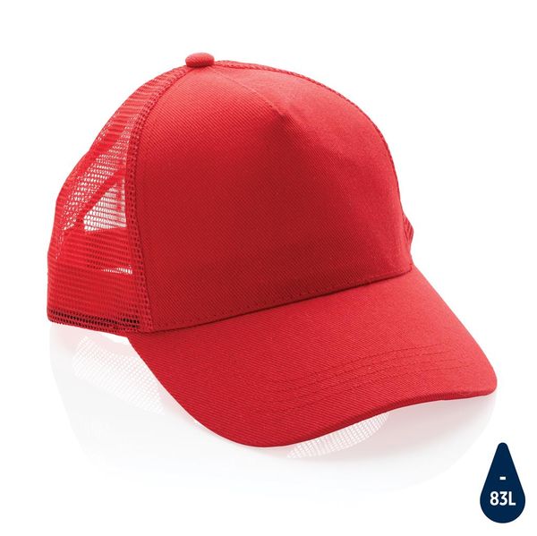 Casquette de routier publicitaire 5 panneaux coton recyclé Impact AWARE™ Red