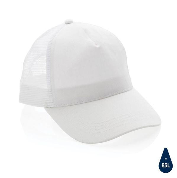 Casquette de routier publicitaire 5 panneaux coton recyclé Impact AWARE™ White