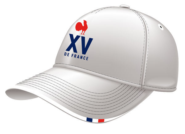 Casquette supporter blanche 5 pans publicitaire